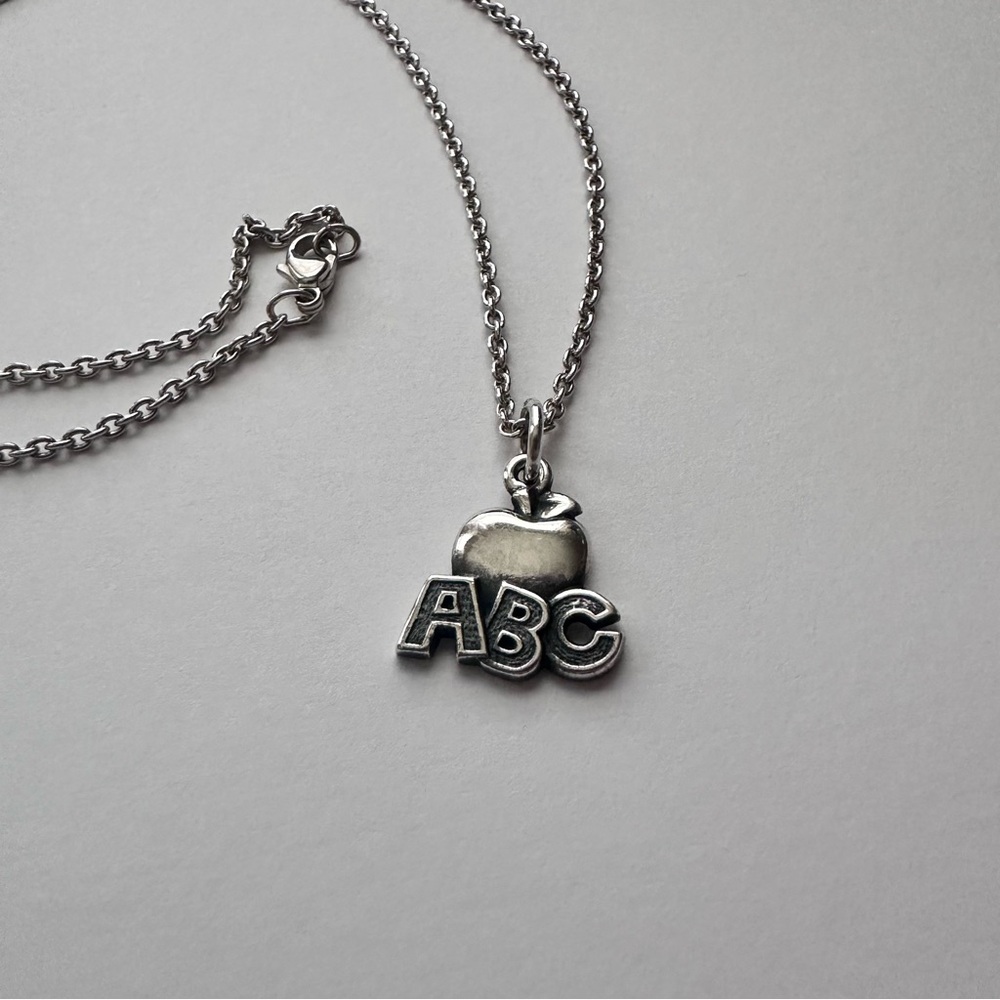 James Avery Retired ABC Teacher Necklace 18” Sterling Silver 925